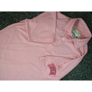 Donald Ross Polo Shirt Mens M Pink PGA Golf UNLV Rebels Herringbone Short Sleeve